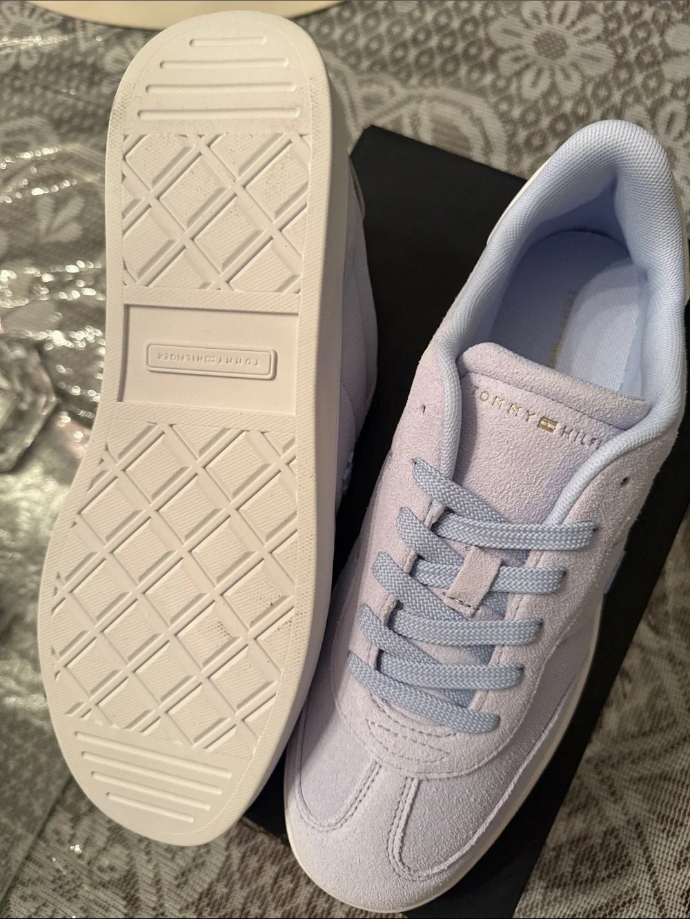 Tommy Hilfiger Light Blue Suede Low-Top Sneakers